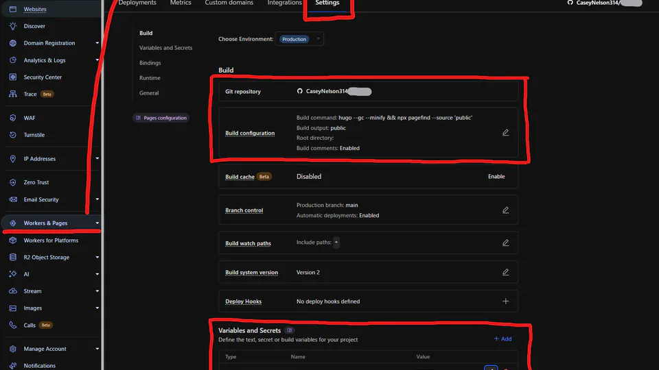 Hugo のビルド設定
