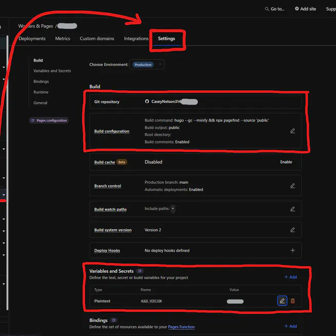 Hugo のビルド設定